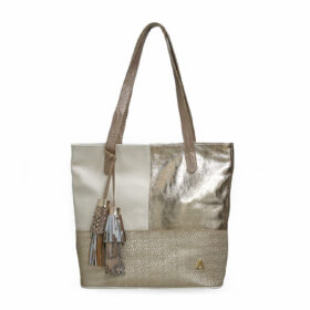 Bolso en cuero talco