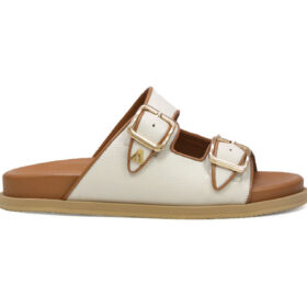 Sandalia en cuero perlato