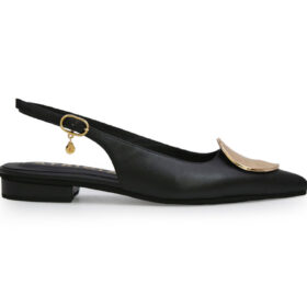 Baleta en cuero negro