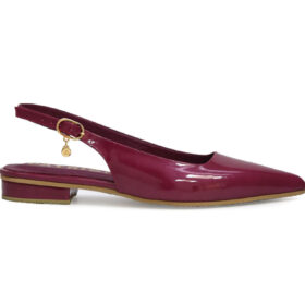 Baleta en cuero magenta