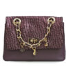 Bolso en cuero berenjena