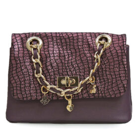 Bolso en cuero berenjena