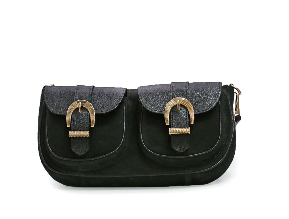 Bolso en cuero negro