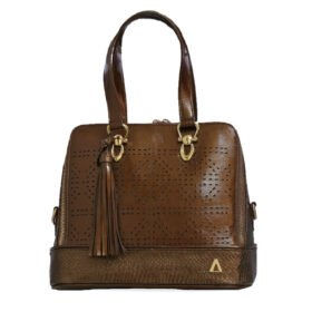 Bolso en cuero bronce