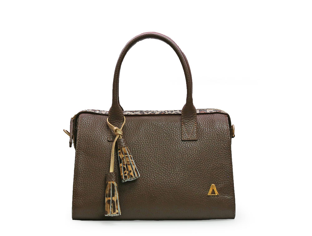 Bolso en cuero brownie