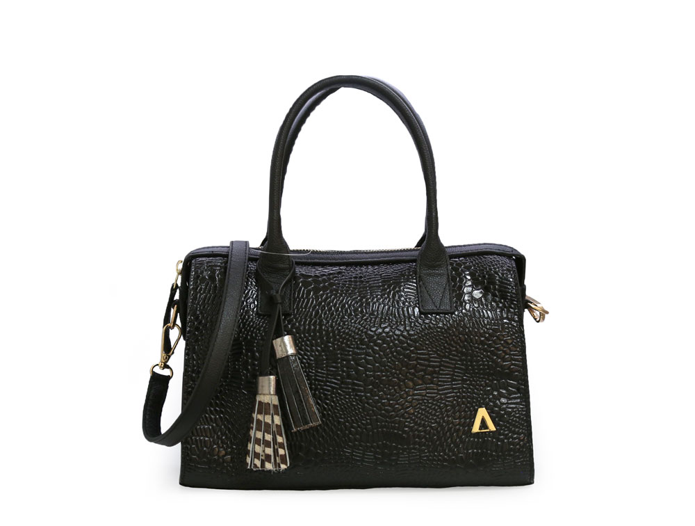 Bolso en cuero negro