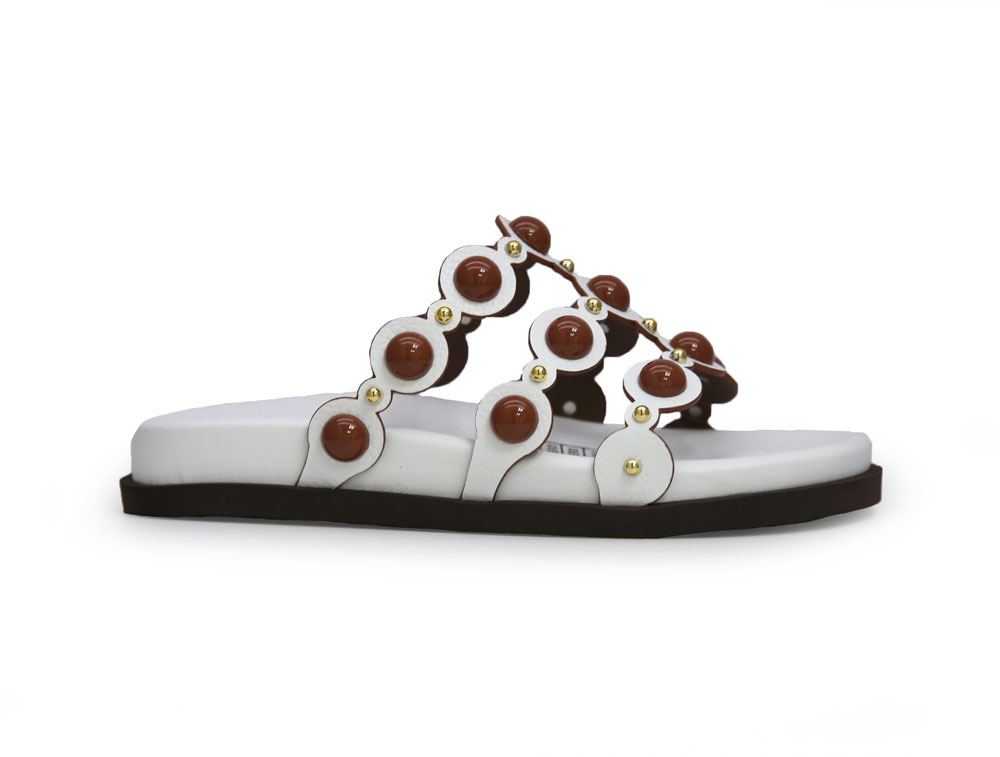 Sandalia en cuero blanco