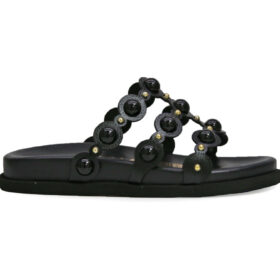 Sandalia en cuero negro