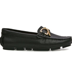 Mocasin en cuero negro