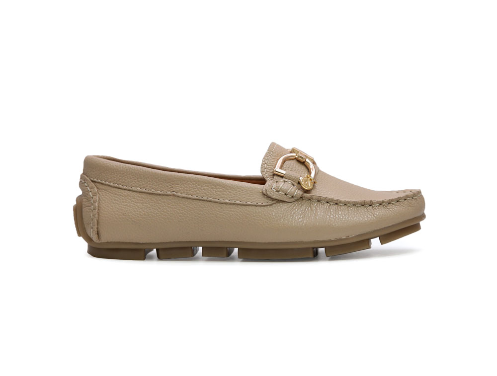 Mocasin en cuero pardo