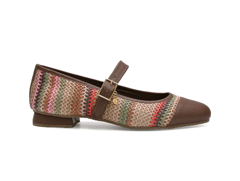 baleta en cuero castor