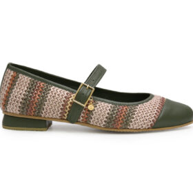 baleta en cuero verde