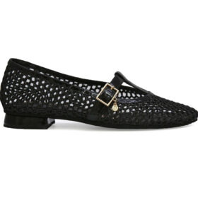 Baleta en cuero negro