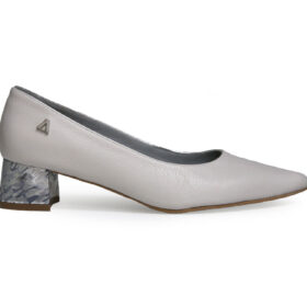 Zapatilla de tacon en cuero pelicano