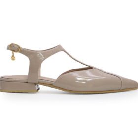 Baleta en cuero nude