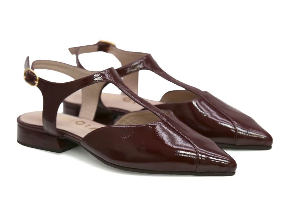 Baleta en cuero vinotinto - Image 2