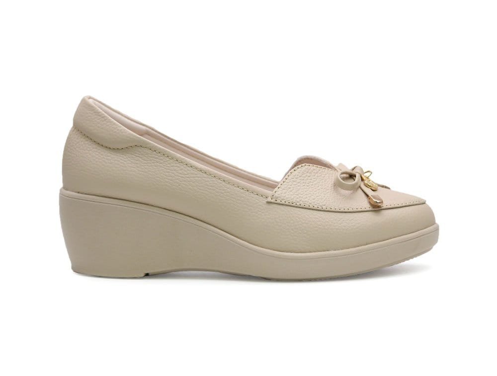 Mocasín en cuero beige