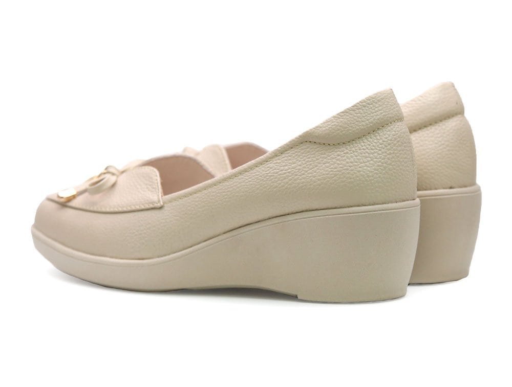 Mocasín en cuero beige - Image 3