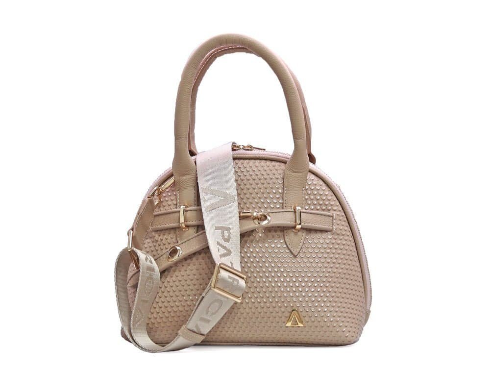 Bolso en cuero taupe