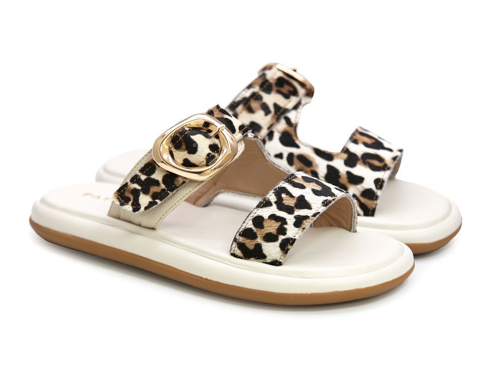 Alternative view of Sandalia en cuero blanco