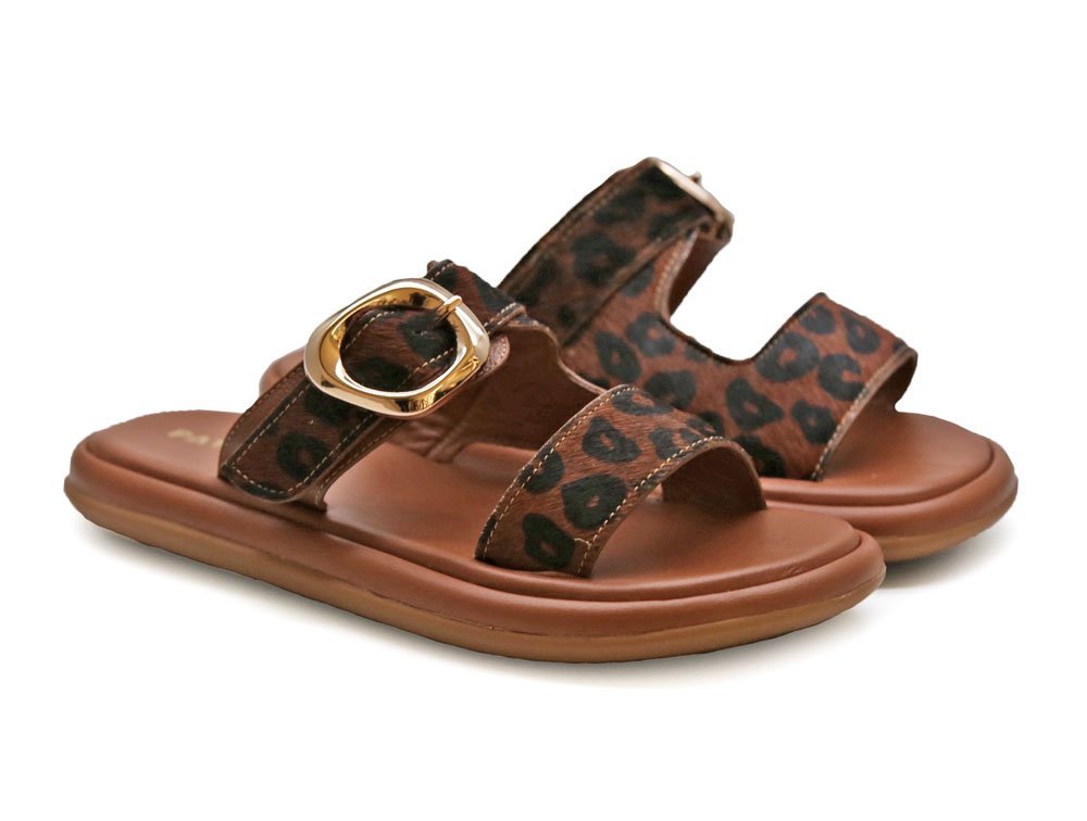 Alternative view of Sandalia en cuero miel