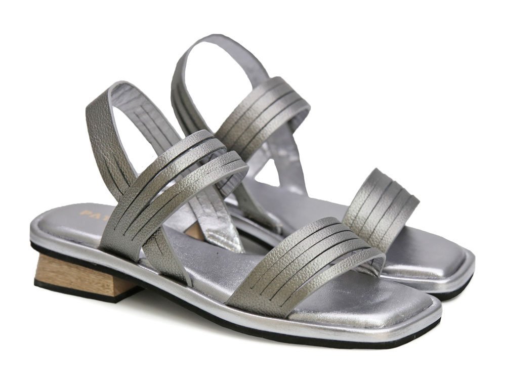 Alternative view of Sandalia en cuero fusil