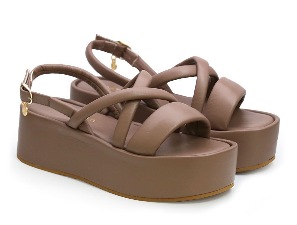 Alternative view of Sandalia en cuero tope