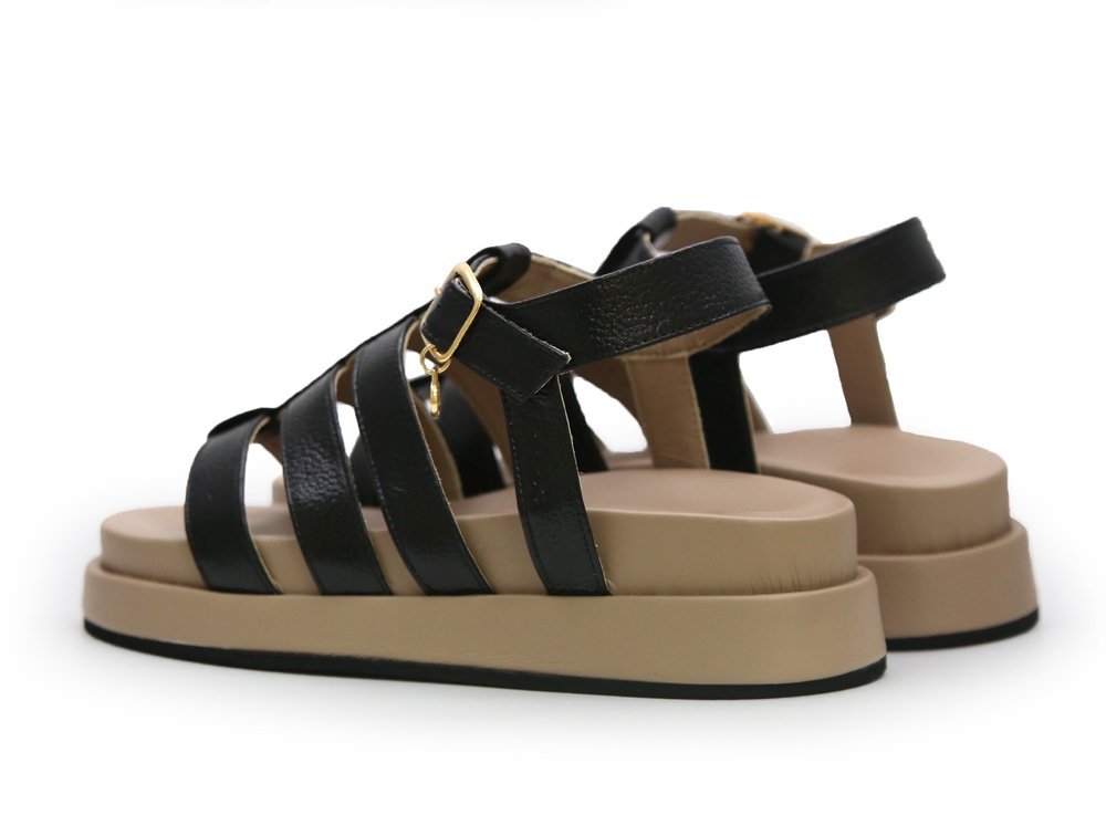 Sandalia en cuero negro - Imagen 3