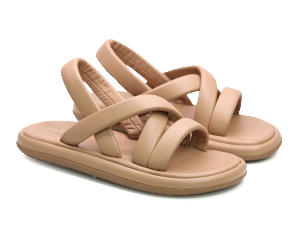 Alternative view of Sandalia en cuero miel