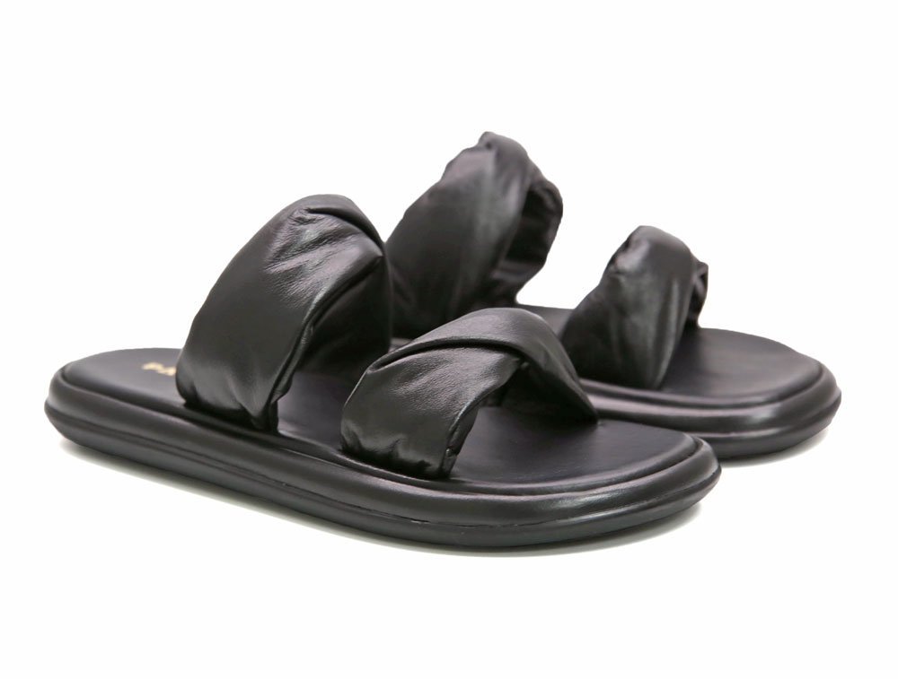 Alternative view of Sandalia en cuero negro