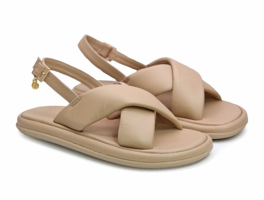 Alternative view of Sandalia en cuero frappe