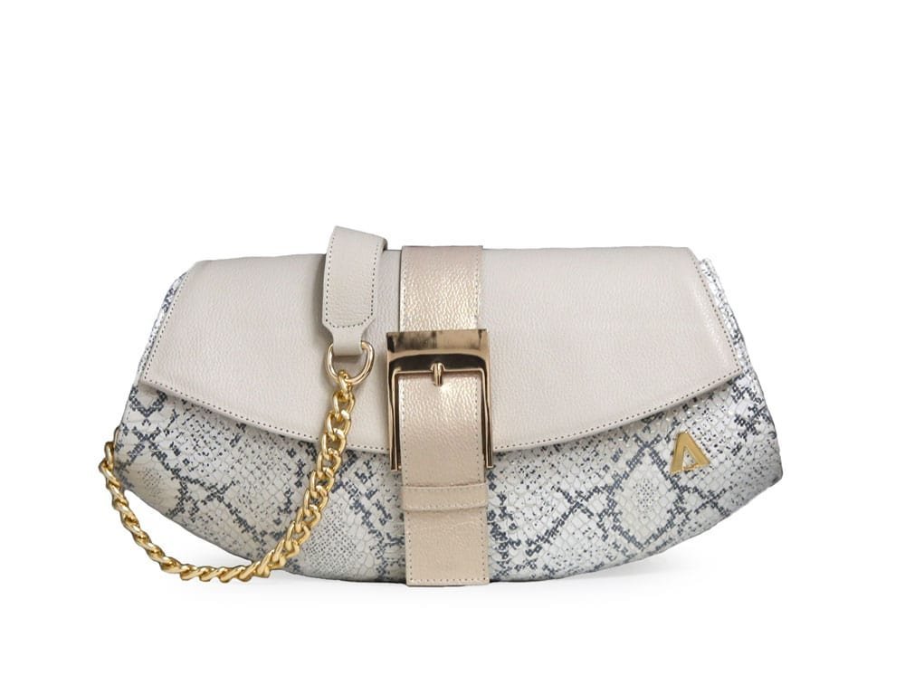 Bolso en cuero talco