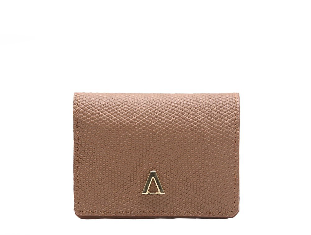 Tarjetero en cuero miel