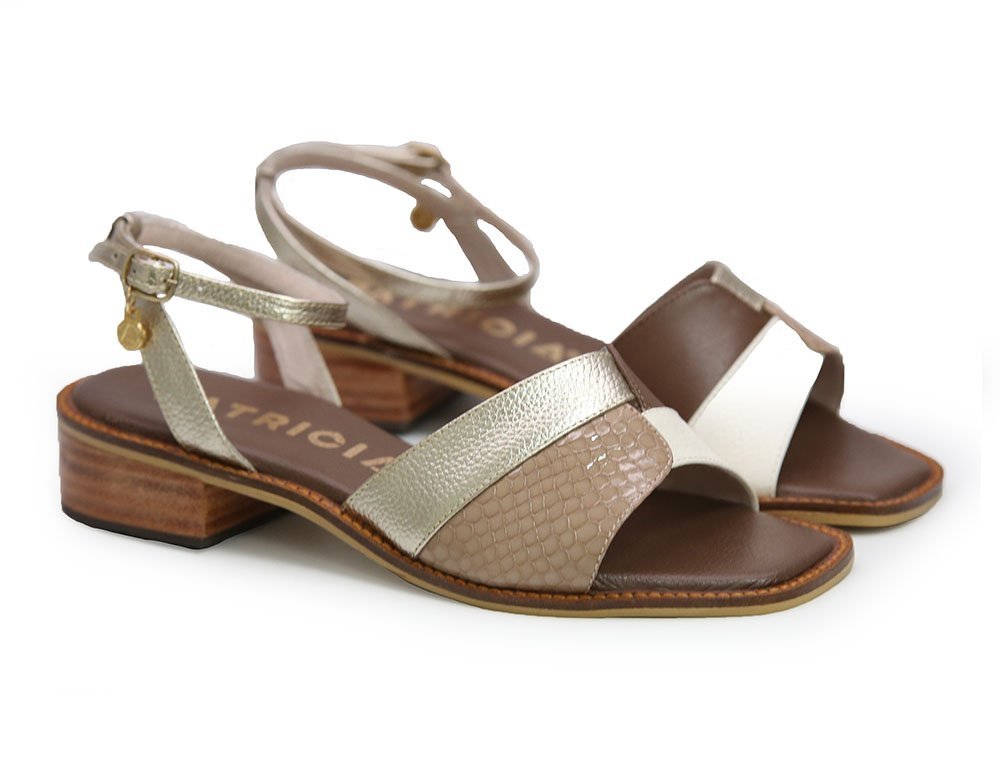 Alternative view of Sandalia en  cuero nude