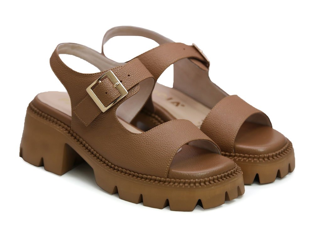 Sandalia en cuero miel - Image 2