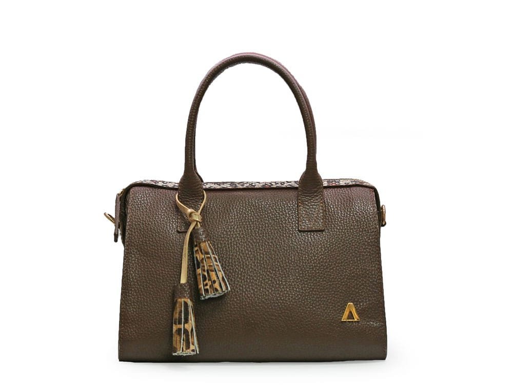 Bolso en cuero brownie