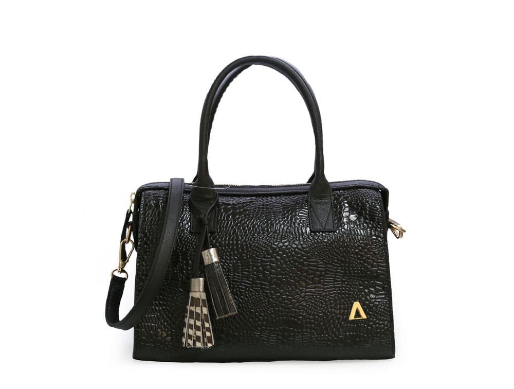 Bolso en cuero negro