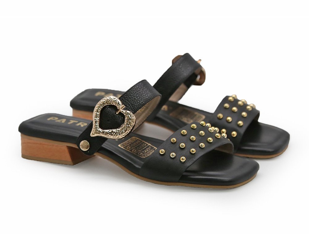 Alternative view of Sandalia en cuero negro