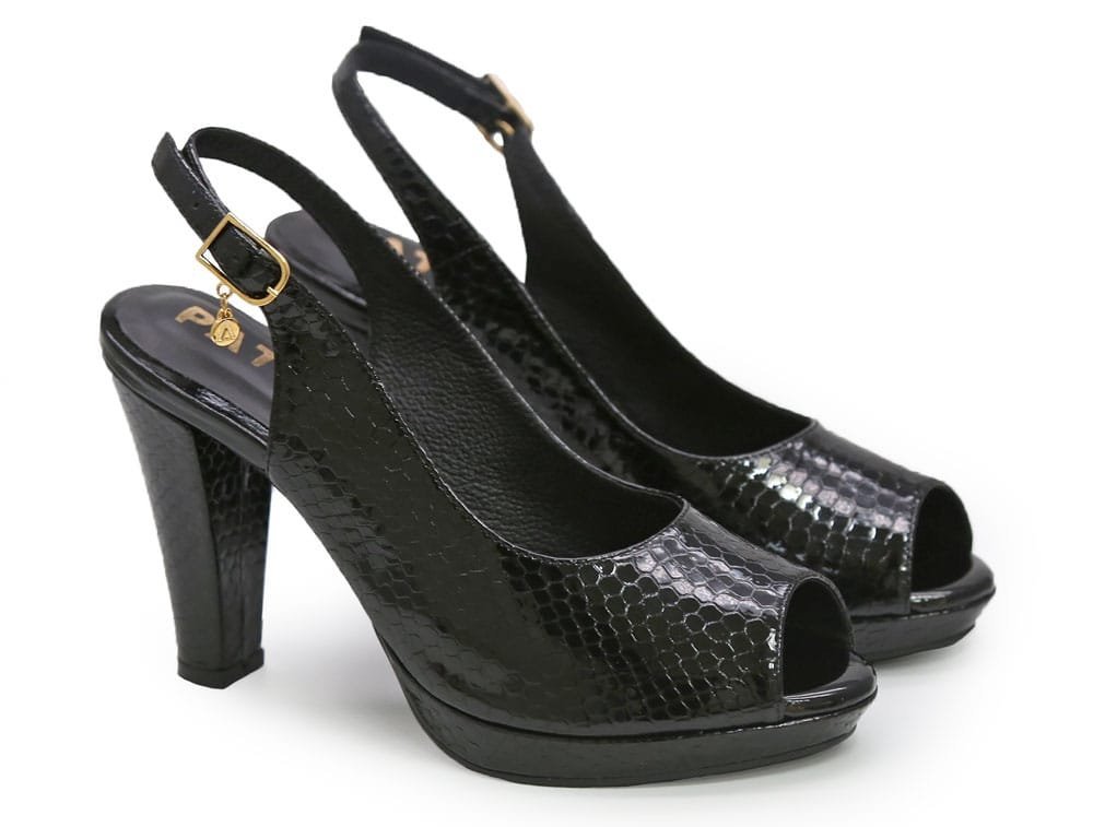 Alternative view of Sandalia en cuero negro