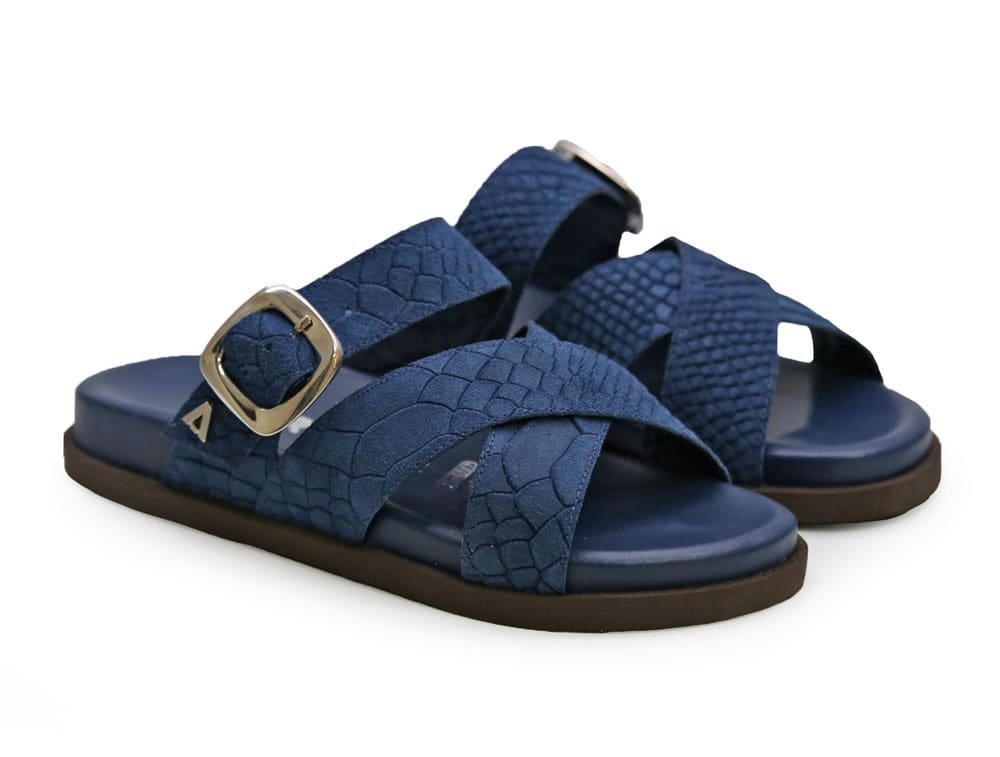 Alternative view of Sandalia en cuero azul