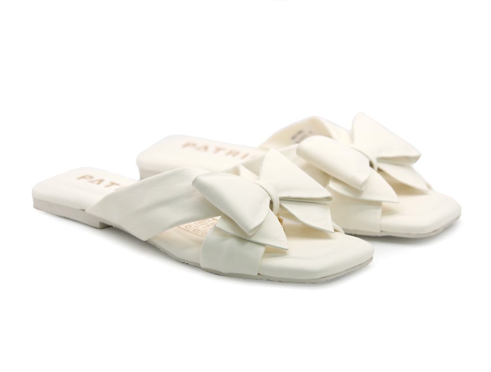 Alternative view of Sandalia en cuero blanco