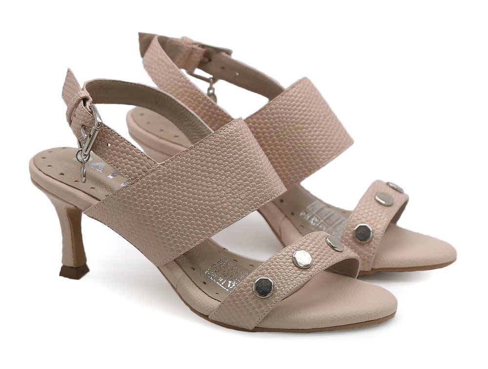 Alternative view of Sandalia en cuero nude