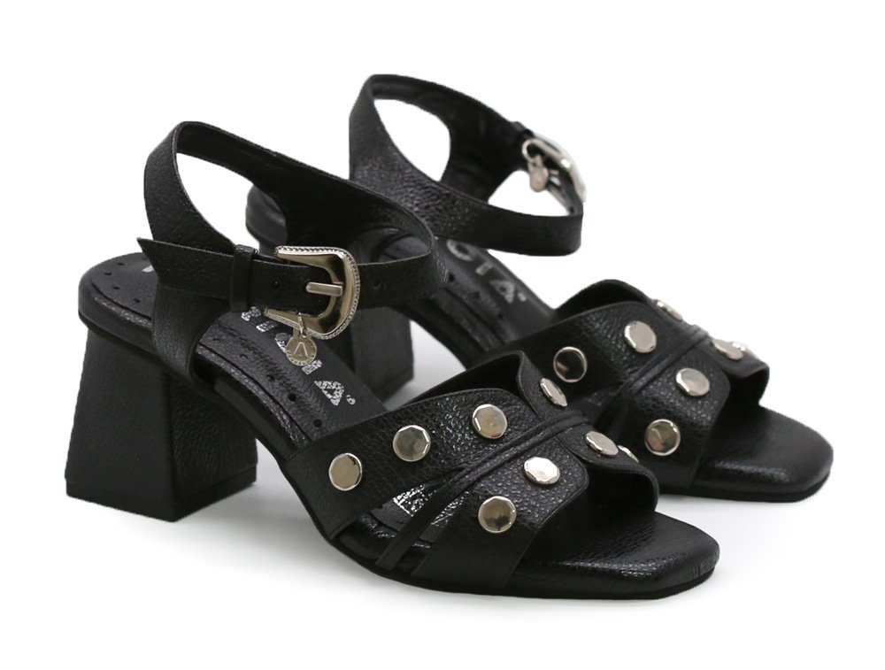 Alternative view of Sandalia en cuero negro