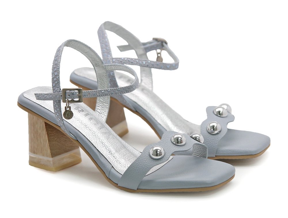 Alternative view of Sandalia en cuero azul