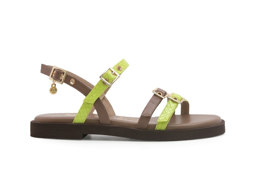 Sandalia en cuero cafe