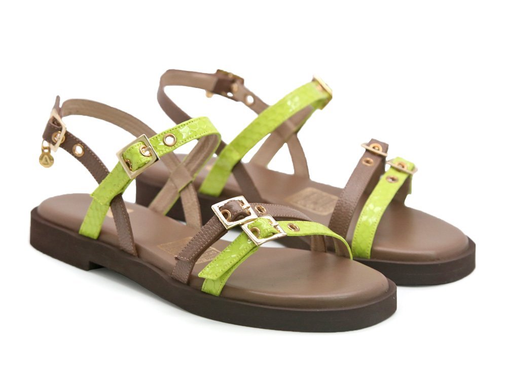 Alternative view of Sandalia en cuero cafe