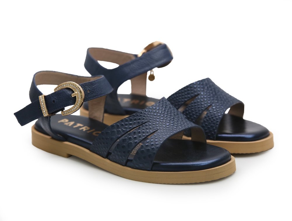 Alternative view of Sandalia en cuero azul