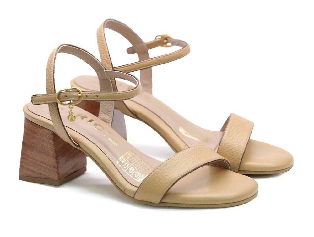 Alternative view of Sandalia en cuero mantequilla