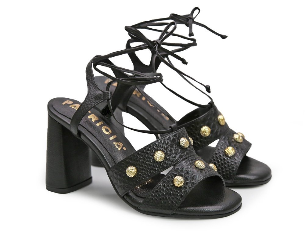 Alternative view of Sandalia en cuero negro