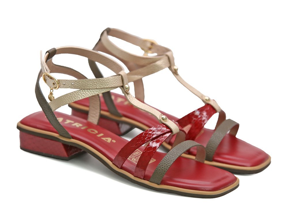 Alternative view of Sandalia en cuero vinotinto